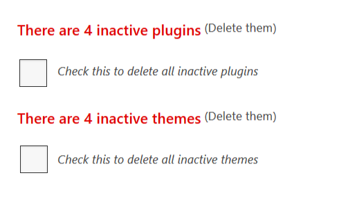 Activate inactive themes and plugins