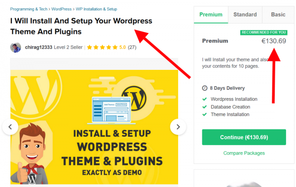 WordPress setup service example 2
